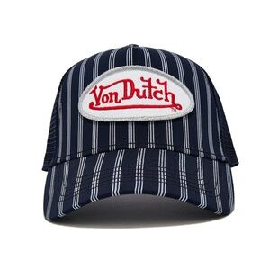 Von Dutch Navy & White Stripe Trucker Hat, Unisex / One Size Fits Most / NIB